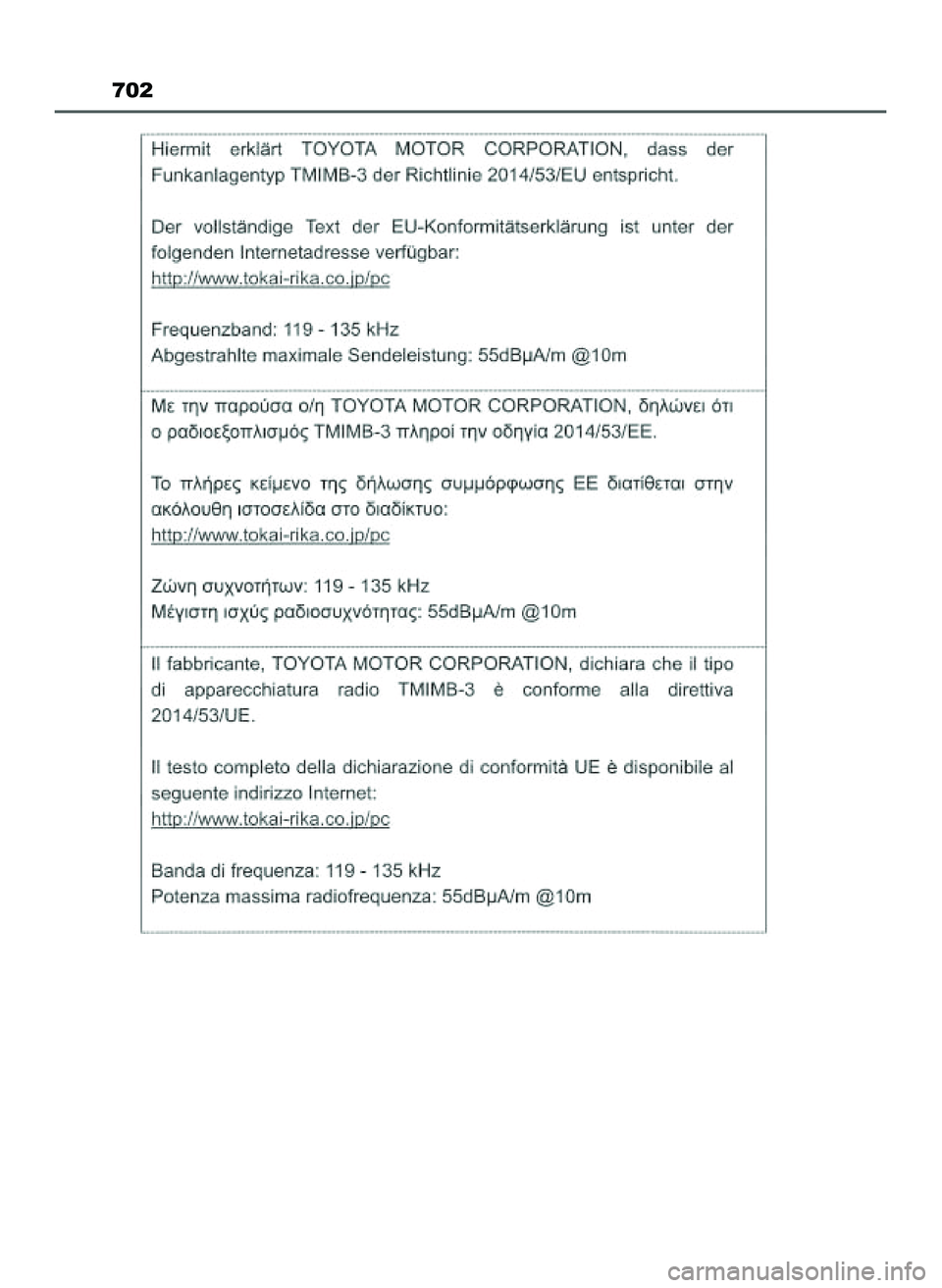 TOYOTA PRIUS 2022 Instrukcja obsługi (in Polish) 702
21 PRIUS OM47F03E 6/22/21 8:38 AM Page 702 (Black plate) TOYOTA PRIUS 2022 Instrukcja obsługi (in Polish) 702
21 PRIUS OM47F03E 6/22/21 8:38 AM Page 702 (Black plate)