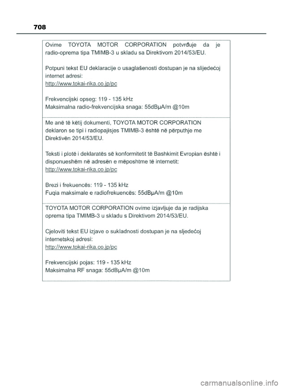 TOYOTA PRIUS 2022 Instrukcja obsługi (in Polish) 708
21 PRIUS OM47F03E 6/22/21 8:38 AM Page 708 (Black plate) TOYOTA PRIUS 2022 Instrukcja obsługi (in Polish) 708
21 PRIUS OM47F03E 6/22/21 8:38 AM Page 708 (Black plate)