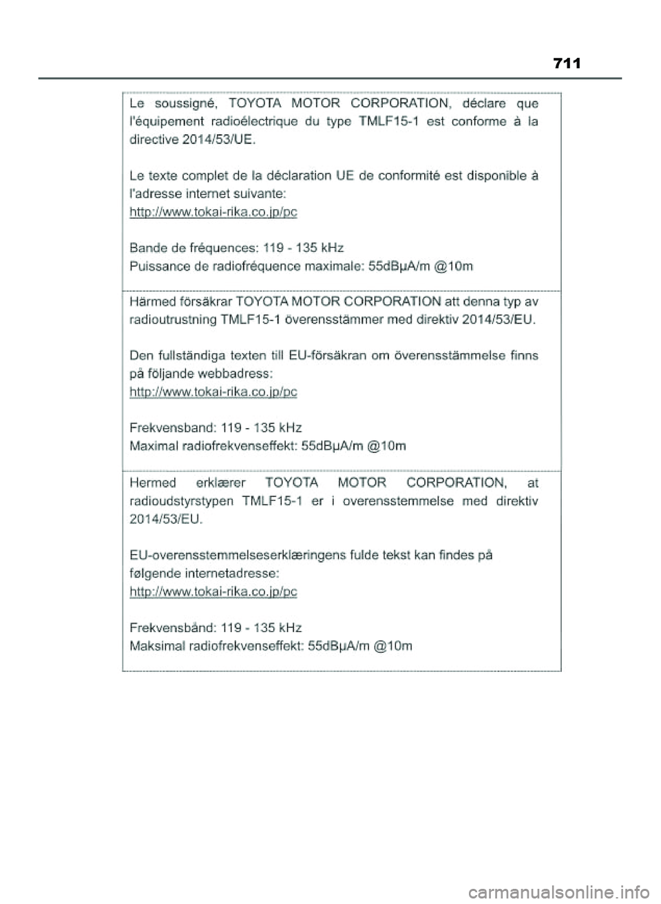 TOYOTA PRIUS 2022 Instrukcja obsługi (in Polish) 711
21 PRIUS OM47F03E 6/22/21 8:38 AM Page 711 (Black plate) TOYOTA PRIUS 2022 Instrukcja obsługi (in Polish) 711
21 PRIUS OM47F03E 6/22/21 8:38 AM Page 711 (Black plate)