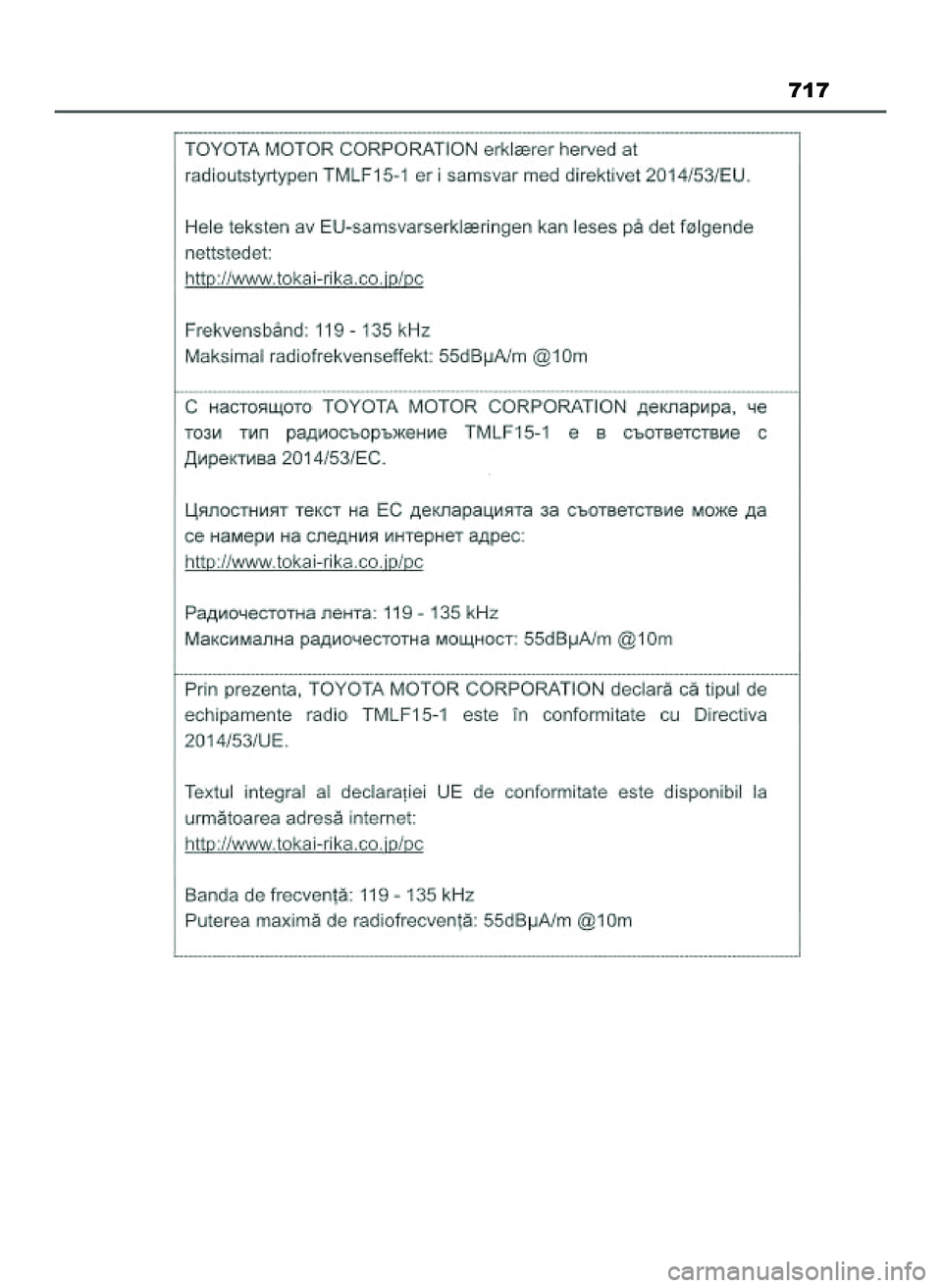 TOYOTA PRIUS 2022 Instrukcja obsługi (in Polish) 717
21 PRIUS OM47F03E 6/22/21 8:38 AM Page 717 (Black plate) TOYOTA PRIUS 2022 Instrukcja obsługi (in Polish) 717
21 PRIUS OM47F03E 6/22/21 8:38 AM Page 717 (Black plate)
