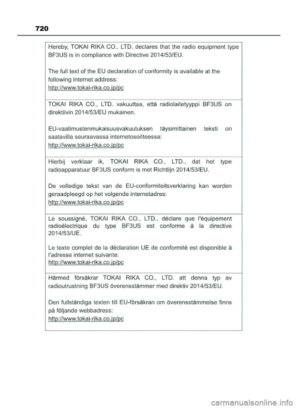 TOYOTA PRIUS 2022 Instrukcja obsługi (in Polish) 720
21 PRIUS OM47F03E 6/22/21 8:38 AM Page 720 (Black plate) TOYOTA PRIUS 2022 Instrukcja obsługi (in Polish) 720
21 PRIUS OM47F03E 6/22/21 8:38 AM Page 720 (Black plate)