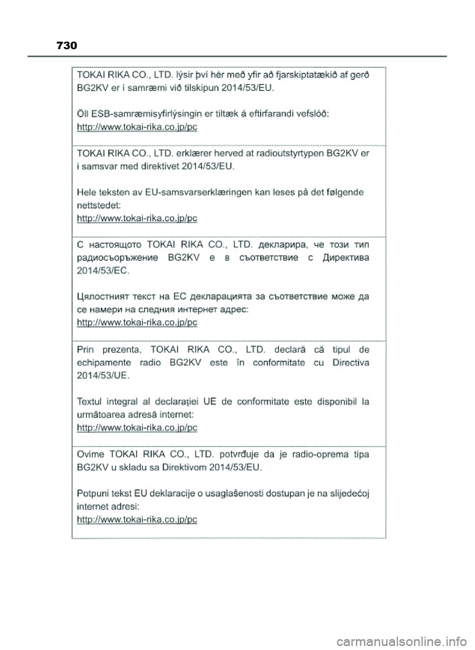 TOYOTA PRIUS 2022 Instrukcja obsługi (in Polish) 730
21 PRIUS OM47F03E 6/22/21 8:38 AM Page 730 (Black plate) TOYOTA PRIUS 2022 Instrukcja obsługi (in Polish) 730
21 PRIUS OM47F03E 6/22/21 8:38 AM Page 730 (Black plate)