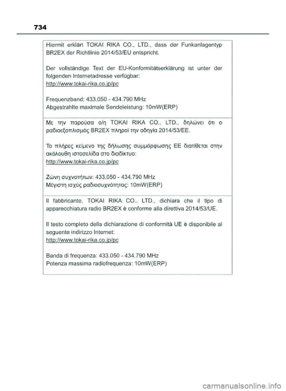 TOYOTA PRIUS 2022 Instrukcja obsługi (in Polish) 734
21 PRIUS OM47F03E 6/22/21 8:38 AM Page 734 (Black plate) TOYOTA PRIUS 2022 Instrukcja obsługi (in Polish) 734
21 PRIUS OM47F03E 6/22/21 8:38 AM Page 734 (Black plate)