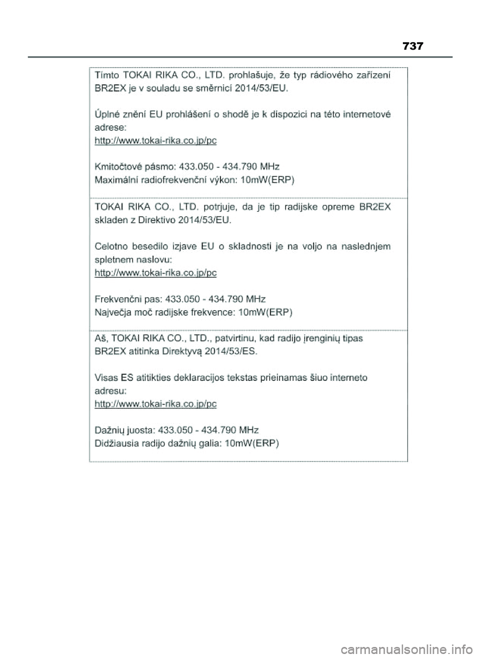 TOYOTA PRIUS 2022 Instrukcja obsługi (in Polish) 737
21 PRIUS OM47F03E 6/22/21 8:38 AM Page 737 (Black plate) TOYOTA PRIUS 2022 Instrukcja obsługi (in Polish) 737
21 PRIUS OM47F03E 6/22/21 8:38 AM Page 737 (Black plate)