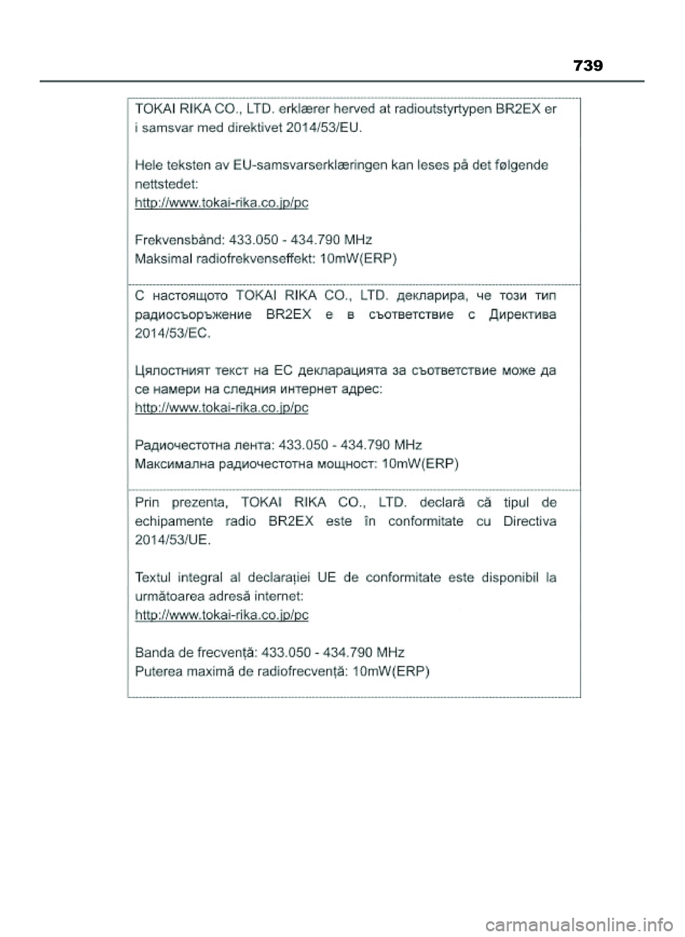 TOYOTA PRIUS 2022 Instrukcja obsługi (in Polish) 739
21 PRIUS OM47F03E 6/22/21 8:38 AM Page 739 (Black plate) TOYOTA PRIUS 2022 Instrukcja obsługi (in Polish) 739
21 PRIUS OM47F03E 6/22/21 8:38 AM Page 739 (Black plate)