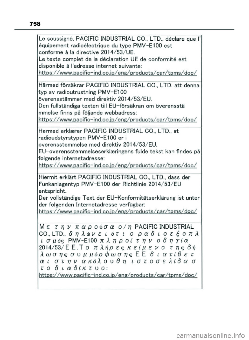 TOYOTA PRIUS 2022 Instrukcja obsługi (in Polish) 758
21 PRIUS OM47F03E 6/22/21 8:39 AM Page 758 (Black plate) TOYOTA PRIUS 2022 Instrukcja obsługi (in Polish) 758
21 PRIUS OM47F03E 6/22/21 8:39 AM Page 758 (Black plate)