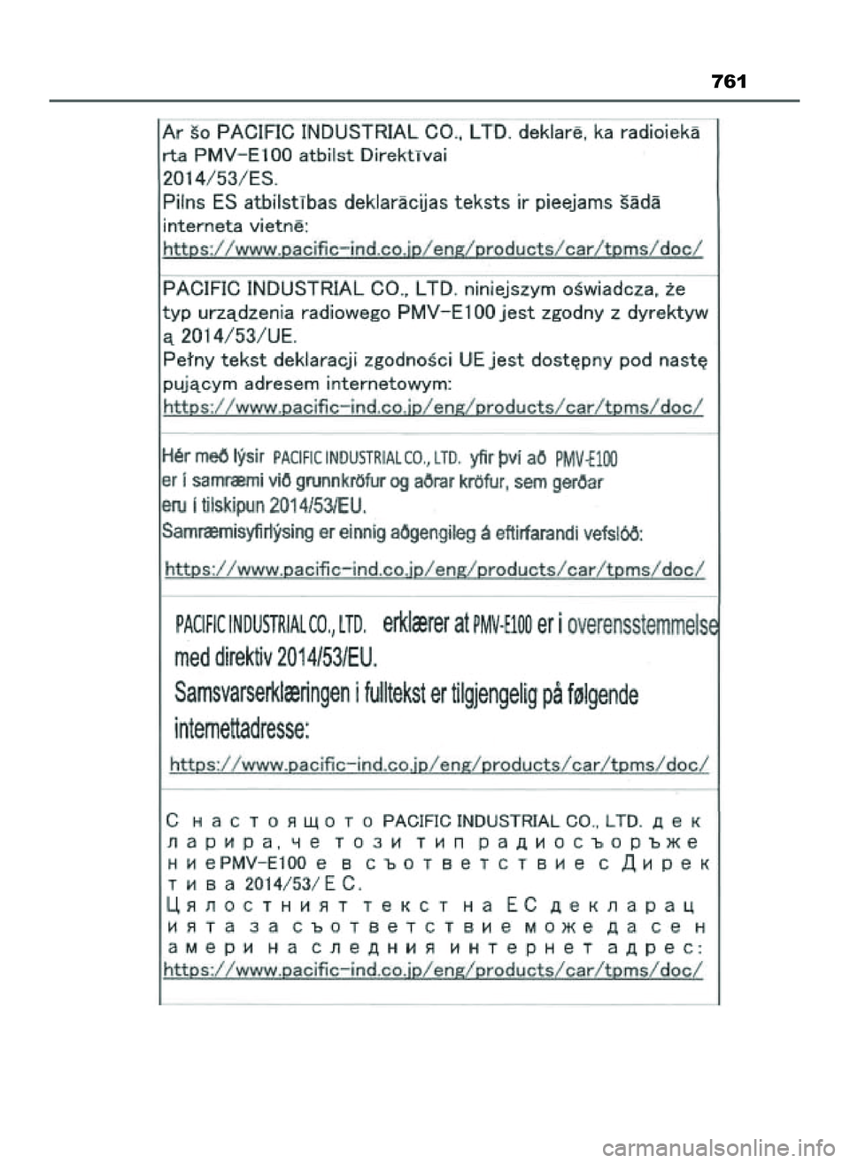TOYOTA PRIUS 2022  Instrukcja obsługi (in Polish) 761
21 PRIUS OM47F03E  6/22/21  8:39 AM  Page 761    (Black plate) 