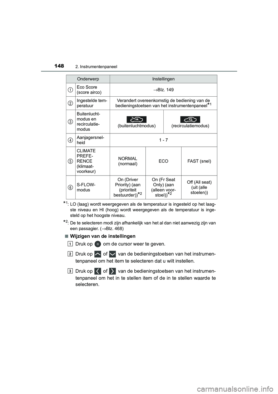 TOYOTA PRIUS 2017 Instruksjoner for bruk (in Norwegian) 1482. Instrumentenpaneel
PRIUS_OM_OM47B56E_(EE)
*1: LO (laag) wordt weergegeven als de temperatuur is ingesteld op het laag-
ste niveau en HI (hoog) wordt weergegeven als de temperatuur is TOYOTA PRIUS 2017 Instruksjoner for bruk (in Norwegian) 1482. Instrumentenpaneel
PRIUS_OM_OM47B56E_(EE)
*1: LO (laag) wordt weergegeven als de temperatuur is ingesteld op het laag-
ste niveau en HI (hoog) wordt weergegeven als de temperatuur is