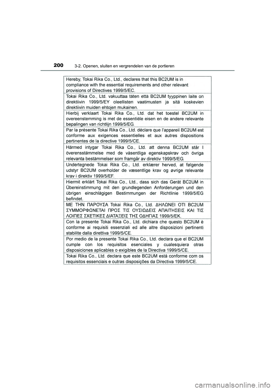 TOYOTA PRIUS 2017 Instruksjoner for bruk (in Norwegian) 2003-2. Openen, sluiten en vergrendelen van de portieren
PRIUS_OM_OM47B56E_(EE)
PRIUS_OM_OM47B56E_(EE).book Page 200 Friday, July 29, 2016 11:35 AM TOYOTA PRIUS 2017 Instruksjoner for bruk (in Norwegian) 2003-2. Openen, sluiten en vergrendelen van de portieren
PRIUS_OM_OM47B56E_(EE)
PRIUS_OM_OM47B56E_(EE).book Page 200 Friday, July 29, 2016 11:35 AM