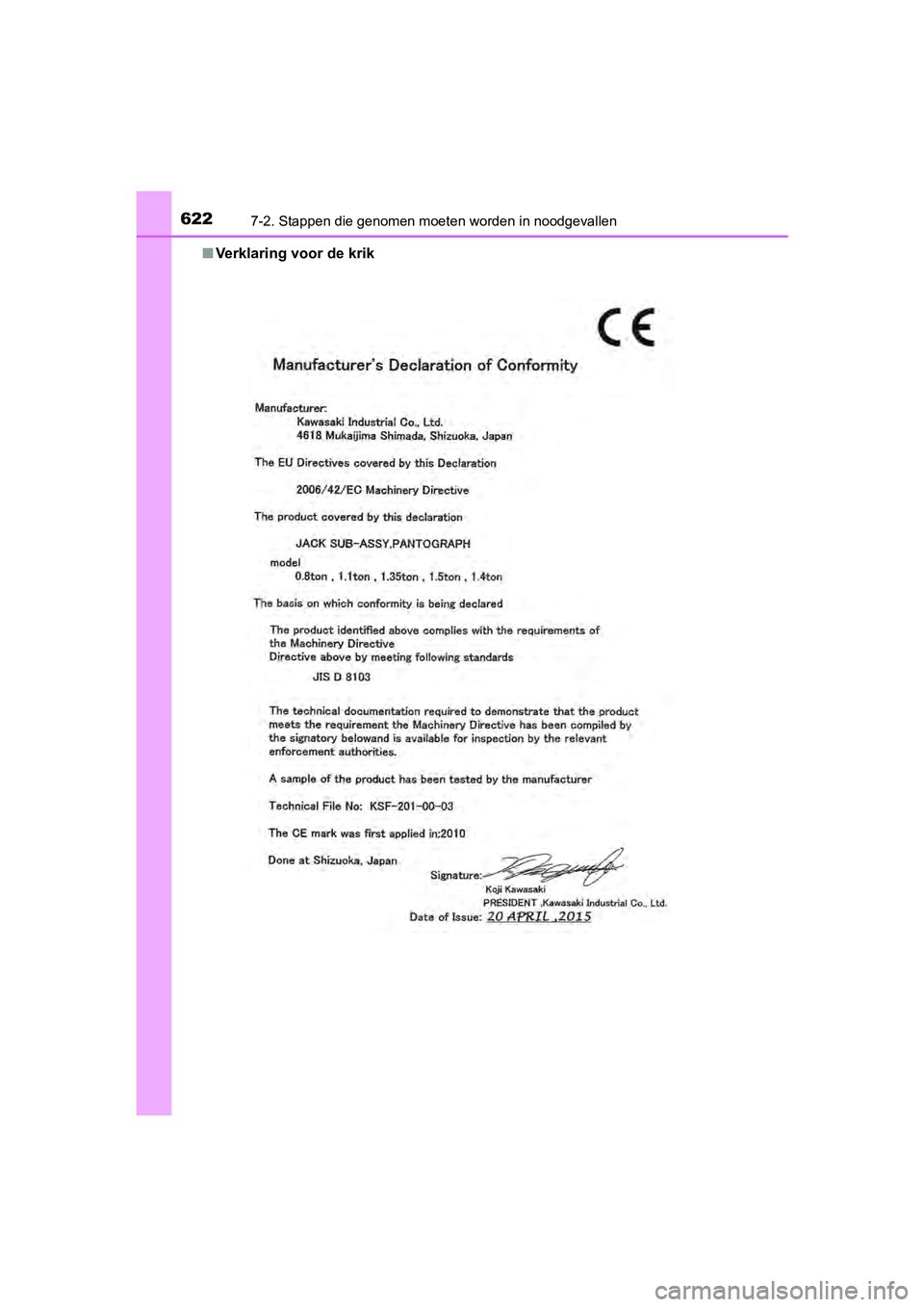TOYOTA PRIUS 2017  Instructieboekje (in Dutch) 6227-2. Stappen die genomen moeten worden in noodgevallen
PRIUS_OM_OM47B56E_(EE)■
Verklaring voor de krik
PRIUS_OM_OM47B56E_(EE).book  Page 622  Friday, July 29, 2016  1 1:35 AM 