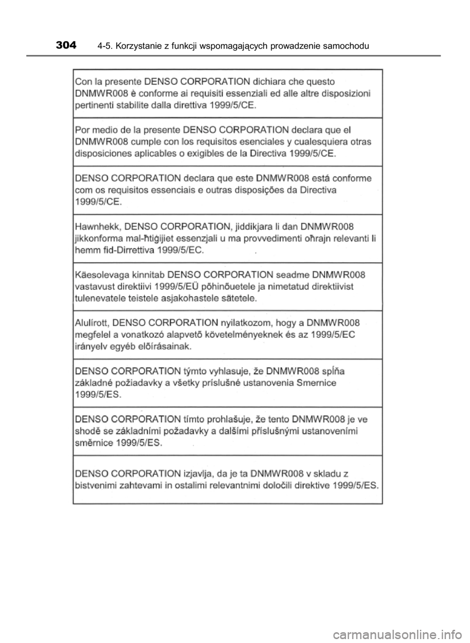 TOYOTA PRIUS 2017  Instrukcja obsługi (in Polish) 3044-5. Korzystanie z funkcji wspomagajàcych prowadzenie samochodu
37 PRIUS OM47B56E  3/8/16  11:32  Page 304    (Black plate) 