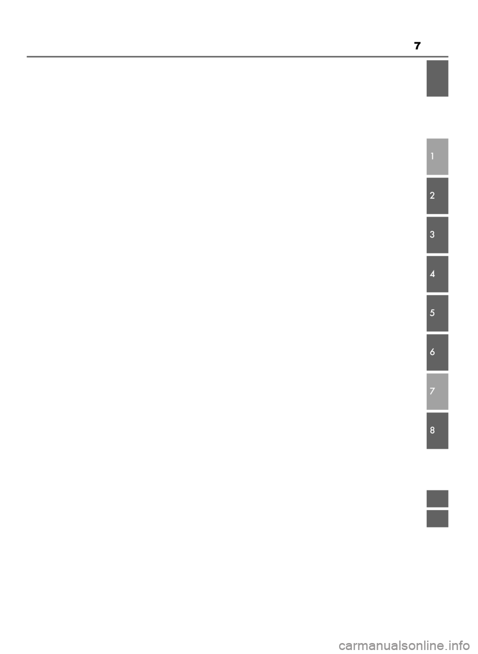 TOYOTA PRIUS 2017  Instrukcja obsługi (in Polish) 7
1
2
3
4
5
6
7
8
37 PRIUS OM47B56E  3/8/16  11:30  Page 7    (Black plate) 