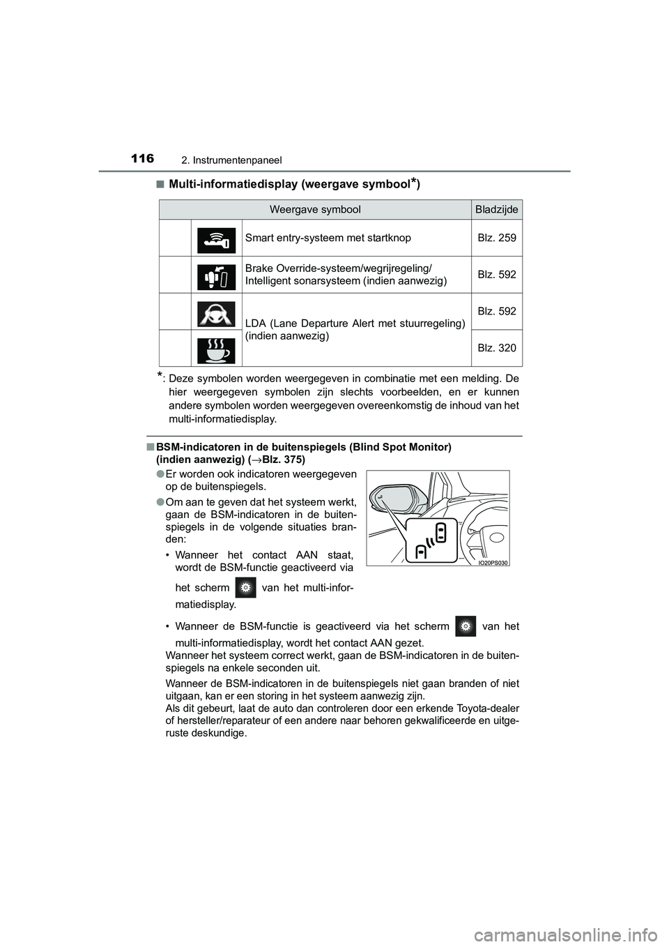 TOYOTA PRIUS 2015  Instructieboekje (in Dutch) 1162. Instrumentenpaneel
PRIUS_OM_OM47A31E_(EE)■
Multi-informatiedisp
lay (weergave symbool*)
*: Deze symbolen worden weergegeven in combinatie met een melding. De
hier weergegeven symbolen zijn sle