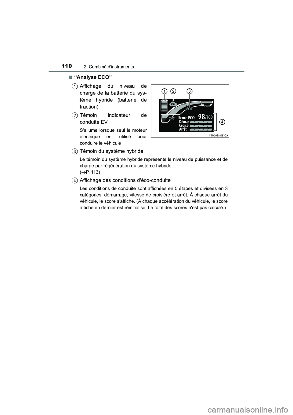 TOYOTA PRIUS C 2017 Manuel du propriétaire (in French) 1102. Combiné dinstruments
PRIUS c_D (OM52J11D)■
“Analyse ECO”
Affichage du niveau de
charge de la batterie du sys-
tème hybride (batterie de
traction)
Témoin indicateur de
conduite EV
Sall TOYOTA PRIUS C 2017 Manuel du propriétaire (in French) 1102. Combiné dinstruments
PRIUS c_D (OM52J11D)■
“Analyse ECO”
Affichage du niveau de
charge de la batterie du sys-
tème hybride (batterie de
traction)
Témoin indicateur de
conduite EV
Sall
