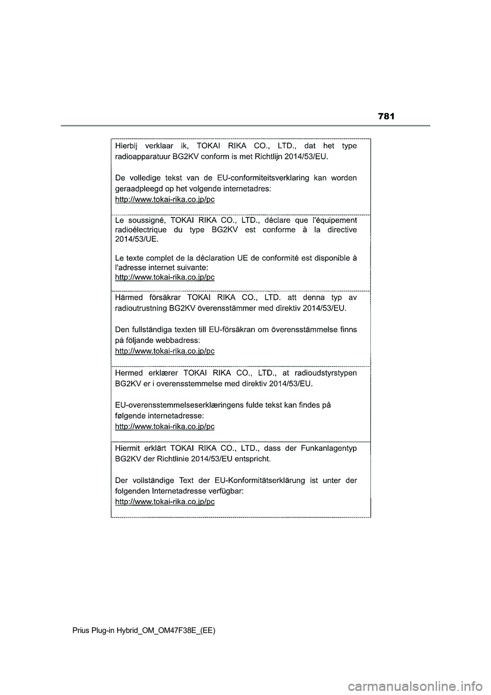 TOYOTA PRIUS PLUG-IN HYBRID 2023 Owners Manual 781
Prius Plug-in Hybrid_OM_OM47F38E_(EE) TOYOTA PRIUS PLUG-IN HYBRID 2023 Owners Manual 781
Prius Plug-in Hybrid_OM_OM47F38E_(EE)