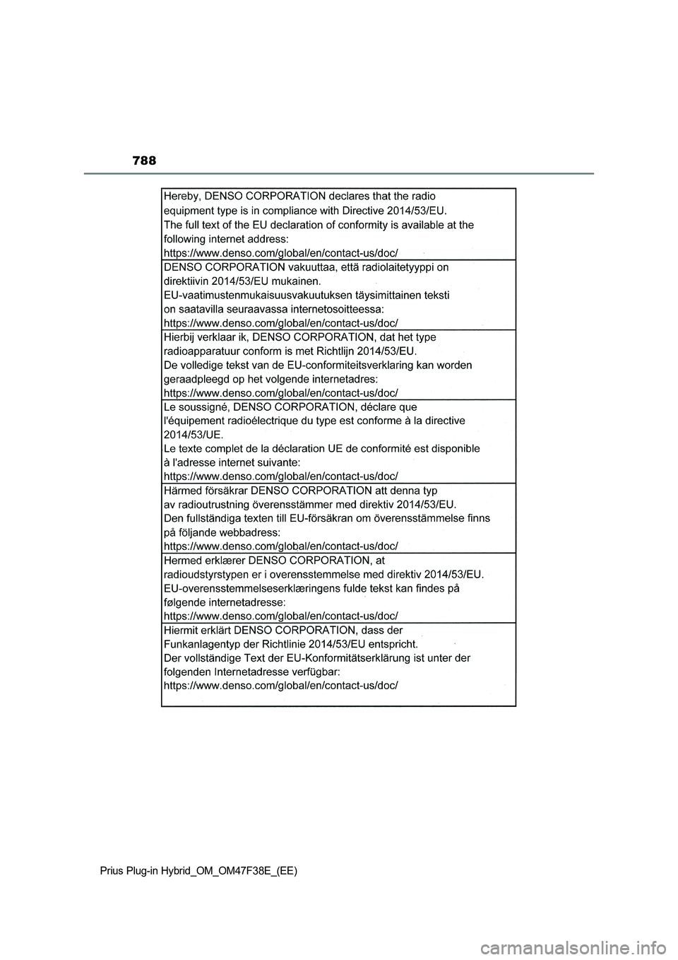 TOYOTA PRIUS PLUG-IN HYBRID 2023 Owners Manual 788
Prius Plug-in Hybrid_OM_OM47F38E_(EE) TOYOTA PRIUS PLUG-IN HYBRID 2023 Owners Manual 788
Prius Plug-in Hybrid_OM_OM47F38E_(EE)