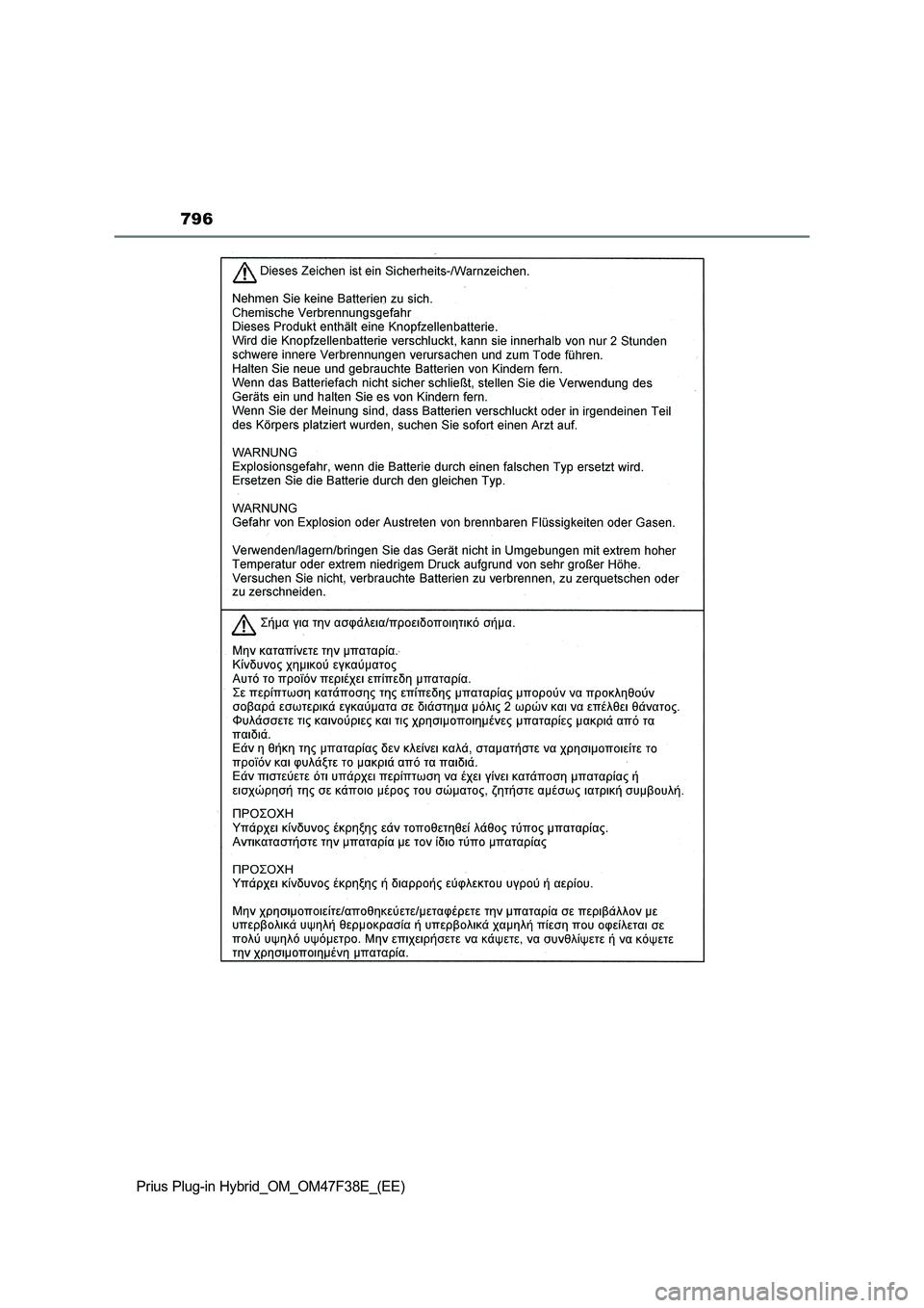 TOYOTA PRIUS PLUG-IN HYBRID 2023 Owners Manual 796
Prius Plug-in Hybrid_OM_OM47F38E_(EE) TOYOTA PRIUS PLUG-IN HYBRID 2023 Owners Manual 796
Prius Plug-in Hybrid_OM_OM47F38E_(EE)