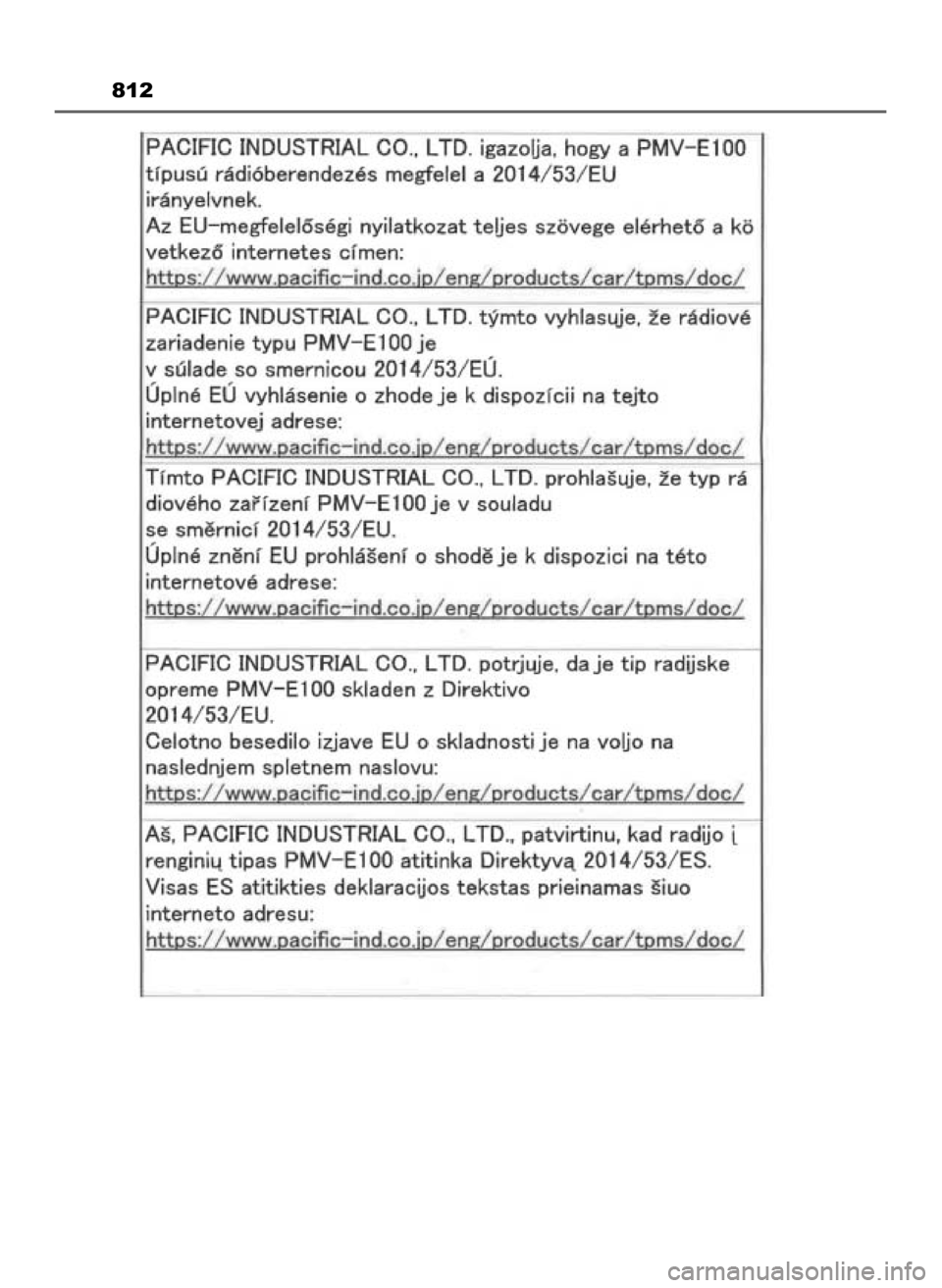 TOYOTA PRIUS PLUG-IN HYBRID 2023 Instrukcja obsługi (in Polish) 812
28 Prius Plug-in HV OM47F38E 8/23/22 10:57 AM Page 812 (Black plate) TOYOTA PRIUS PLUG-IN HYBRID 2023 Instrukcja obsługi (in Polish) 812
28 Prius Plug-in HV OM47F38E 8/23/22 10:57 AM Page 812 (Black plate)