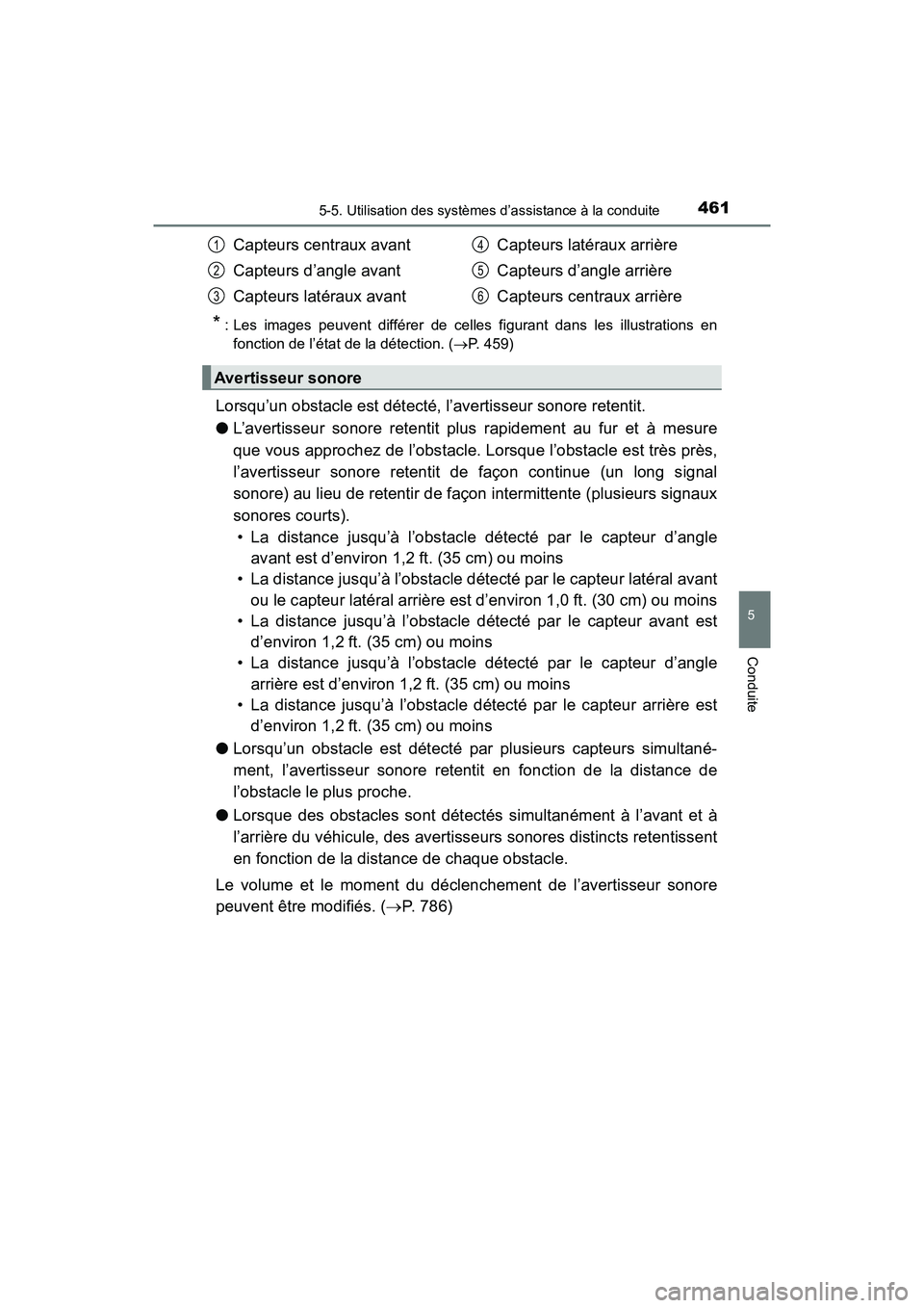 TOYOTA PRIUS PRIME 2020  Manuel du propriétaire (in French) PRIUS PRIME_OM_OM47C77D_(D)
4615-5. Utilisation des systèmes d’assistance à la conduite
5
Conduite
* : Les images peuvent différer de celles figurant dans les illustrations enfonction de l’éta