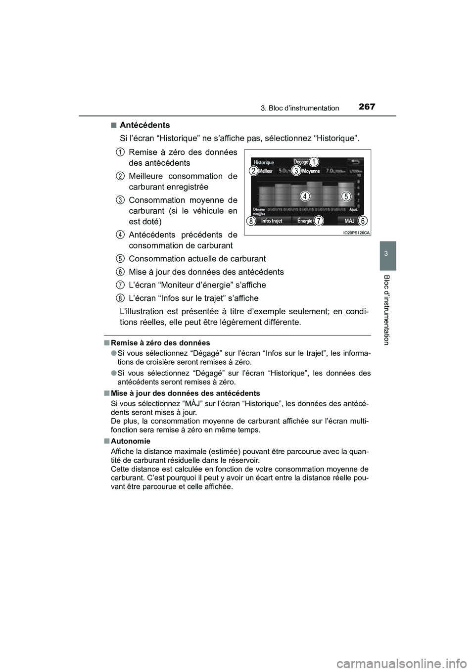 TOYOTA PRIUS PRIME 2017 Manuel du propriétaire (in French) PRIUS PRIME_OM_OM47A88D_(D)
2673. Bloc d’instrumentation
3
Bloc d’instrumentation
■Antécédents
Si l’écran “Historique” ne s’affiche pas, sélectionnez “Historique”.Remise à zéro TOYOTA PRIUS PRIME 2017 Manuel du propriétaire (in French) PRIUS PRIME_OM_OM47A88D_(D)
2673. Bloc d’instrumentation
3
Bloc d’instrumentation
■Antécédents
Si l’écran “Historique” ne s’affiche pas, sélectionnez “Historique”.Remise à zéro