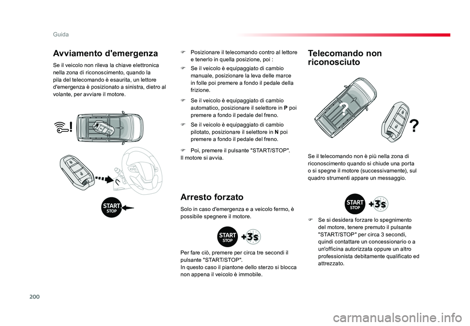 TOYOTA PROACE 2018 Manuale duso (in Italian) 200
Guida
Spacetourer-VP_it_Chap06_conduite_ed01-2016
Avviamento d'emergenza
Se il veicolo non rileva la chiave elettronica
nella zona di riconoscimento, quando la
pila del telecomando è esauri TOYOTA PROACE 2018 Manuale duso (in Italian) 200
Guida
Spacetourer-VP_it_Chap06_conduite_ed01-2016
Avviamento d'emergenza
Se il veicolo non rileva la chiave elettronica
nella zona di riconoscimento, quando la
pila del telecomando è esauri