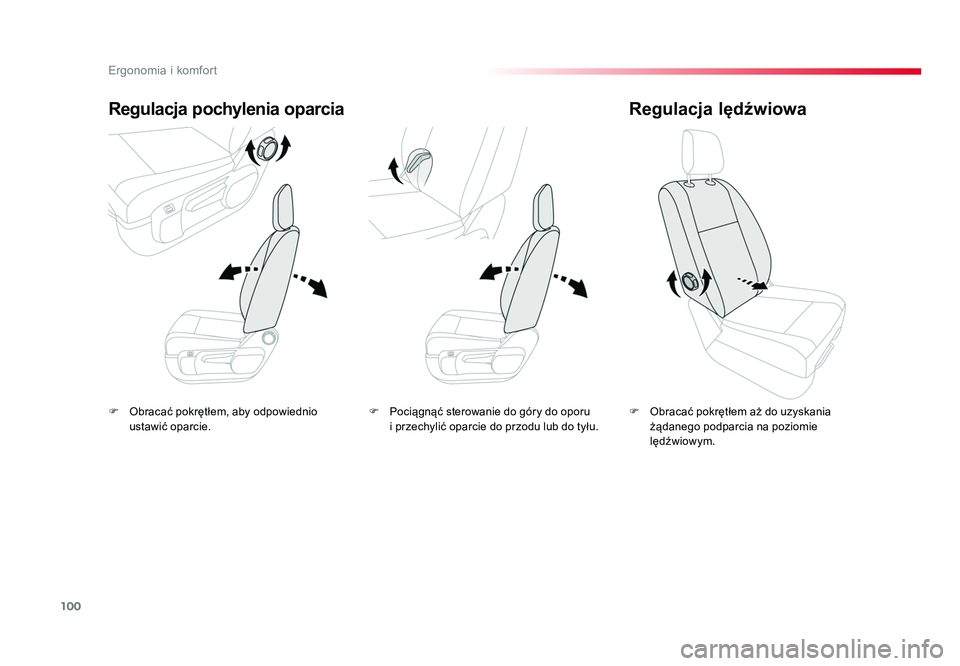 TOYOTA PROACE 2018 Instrukcja obsługi (in Polish) 100
Ergonomia i komfort
Jumpy _pl_Chap03_ergonomie-et-confort_ed01-2016
F Obracać pokrętłem, aby odpowiednio ustawić oparcie.
Regulacja pochylenia oparcia
F Obracać pokrętłem aż do uzyskania TOYOTA PROACE 2018 Instrukcja obsługi (in Polish) 100
Ergonomia i komfort
Jumpy _pl_Chap03_ergonomie-et-confort_ed01-2016
F Obracać pokrętłem, aby odpowiednio ustawić oparcie.
Regulacja pochylenia oparcia
F Obracać pokrętłem aż do uzyskania