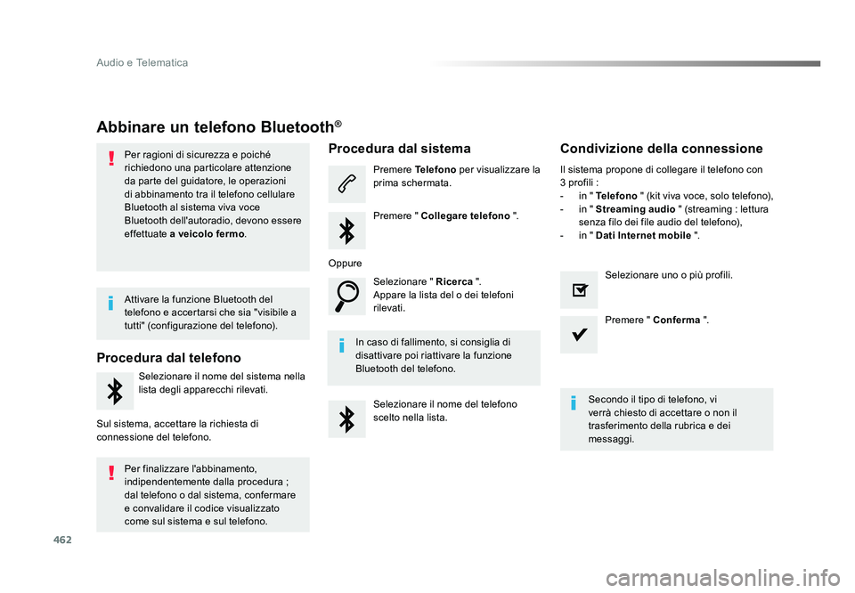 TOYOTA PROACE 2016 Manuale duso (in Italian) 462
Audio e Telematica
Jumpy_it_Chap10c_RCC-1_ed01-2016
Abbinare un telefono Bluetooth®
Per ragioni di sicurezza e poiché
richiedono una particolare attenzione
da parte del guidatore, le operazion TOYOTA PROACE 2016 Manuale duso (in Italian) 462
Audio e Telematica
Jumpy_it_Chap10c_RCC-1_ed01-2016
Abbinare un telefono Bluetooth®
Per ragioni di sicurezza e poiché
richiedono una particolare attenzione
da parte del guidatore, le operazion