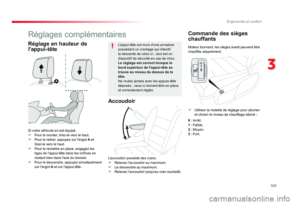 TOYOTA PROACE 2016 Manuel du propriétaire (in French) 103
3
Ergonomie et confort
Moteur tournant, les sièges avant peuvent être
chauffés séparément.
Commande des sièges
chauffants
Si votre véhicule en est équipé.
F Pour le monter, tirez-le ve TOYOTA PROACE 2016 Manuel du propriétaire (in French) 103
3
Ergonomie et confort
Moteur tournant, les sièges avant peuvent être
chauffés séparément.
Commande des sièges
chauffants
Si votre véhicule en est équipé.
F Pour le monter, tirez-le ve
