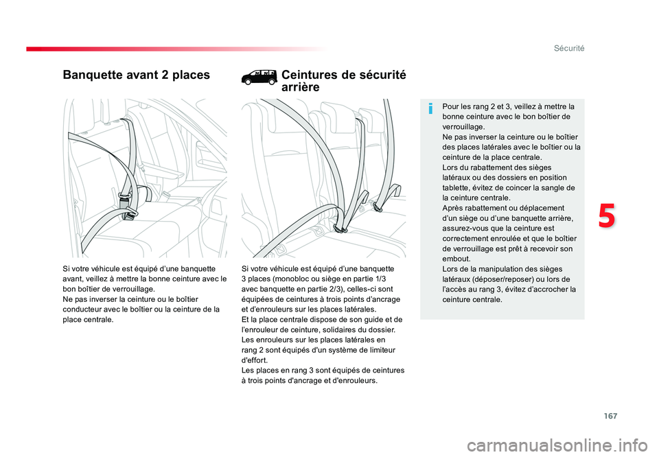 TOYOTA PROACE 2016 Manuel du propriétaire (in French) 167
5
Sécurité
Banquette avant 2 places
Si votre véhicule est équipé d’une banquette
3 places (monobloc ou siège en partie 1/3
avec banquette en partie 2/3), celles-ci sont
équipées de ce TOYOTA PROACE 2016 Manuel du propriétaire (in French) 167
5
Sécurité
Banquette avant 2 places
Si votre véhicule est équipé d’une banquette
3 places (monobloc ou siège en partie 1/3
avec banquette en partie 2/3), celles-ci sont
équipées de ce