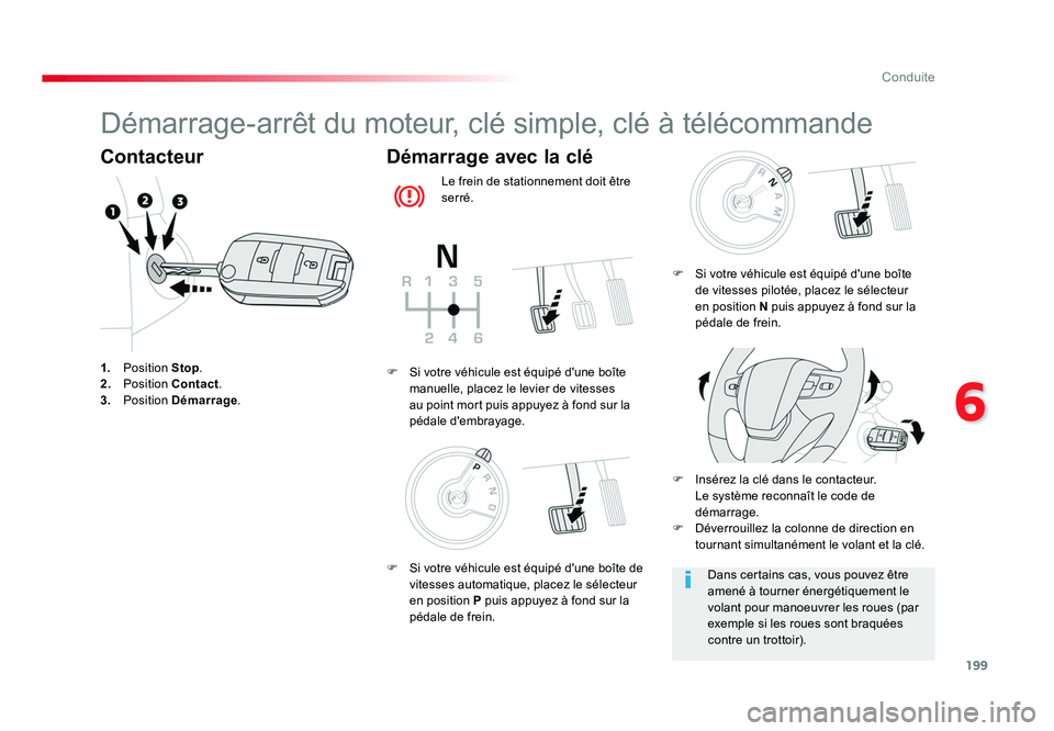 TOYOTA PROACE 2016 Manuel du propriétaire (in French) 199
6
Conduite
Démarrage-arrêt du moteur, clé simple, clé à télécommande
Contacteur
1. Position Stop .
2. Position Contact .
3. Position Démarrage .
Démarrage avec la clé
Le frein de st TOYOTA PROACE 2016 Manuel du propriétaire (in French) 199
6
Conduite
Démarrage-arrêt du moteur, clé simple, clé à télécommande
Contacteur
1. Position Stop .
2. Position Contact .
3. Position Démarrage .
Démarrage avec la clé
Le frein de st