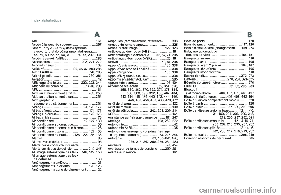 TOYOTA PROACE 2016 Manuel du propriétaire (in French) Index alphabétique
ABS ............................................................... 161
Accès à la roue de secours .......................... 297
Smart Entry & Start System (système d’ouvert TOYOTA PROACE 2016 Manuel du propriétaire (in French) Index alphabétique
ABS ............................................................... 161
Accès à la roue de secours .......................... 297
Smart Entry & Start System (système d’ouvert