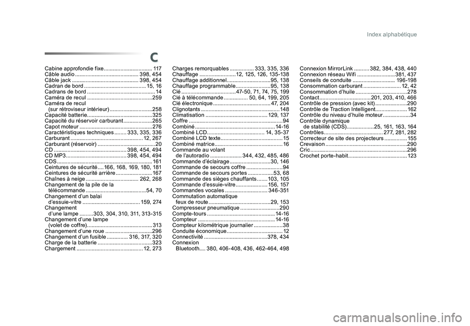 TOYOTA PROACE 2016 Manuel du propriétaire (in French) Index alphabétique
Cabine approfondie fixe ................................117
Câble audio .......................................... 398, 454
Câble jack ......................................... TOYOTA PROACE 2016 Manuel du propriétaire (in French) Index alphabétique
Cabine approfondie fixe ................................117
Câble audio .......................................... 398, 454
Câble jack .........................................
