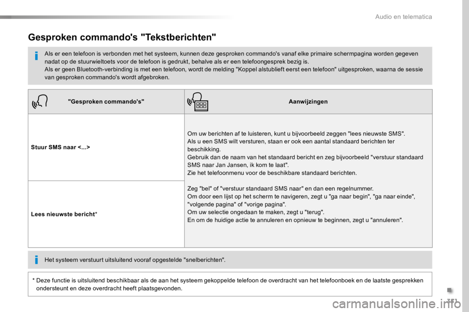 TOYOTA PROACE 2016 Instructieboekje (in Dutch) 351
Proace_nl_Chap10b_NAC-1_ed01-2016
"Gesproken commando's"Aanwijzingen
Stuur SMS naar <...>
Om uw berichten af te luisteren, kunt u bijvoorbeeld zeggen "lees nieuwste SMS". Als TOYOTA PROACE 2016 Instructieboekje (in Dutch) 351
Proace_nl_Chap10b_NAC-1_ed01-2016
"Gesproken commando's"Aanwijzingen
Stuur SMS naar <...>
Om uw berichten af te luisteren, kunt u bijvoorbeeld zeggen "lees nieuwste SMS". Als