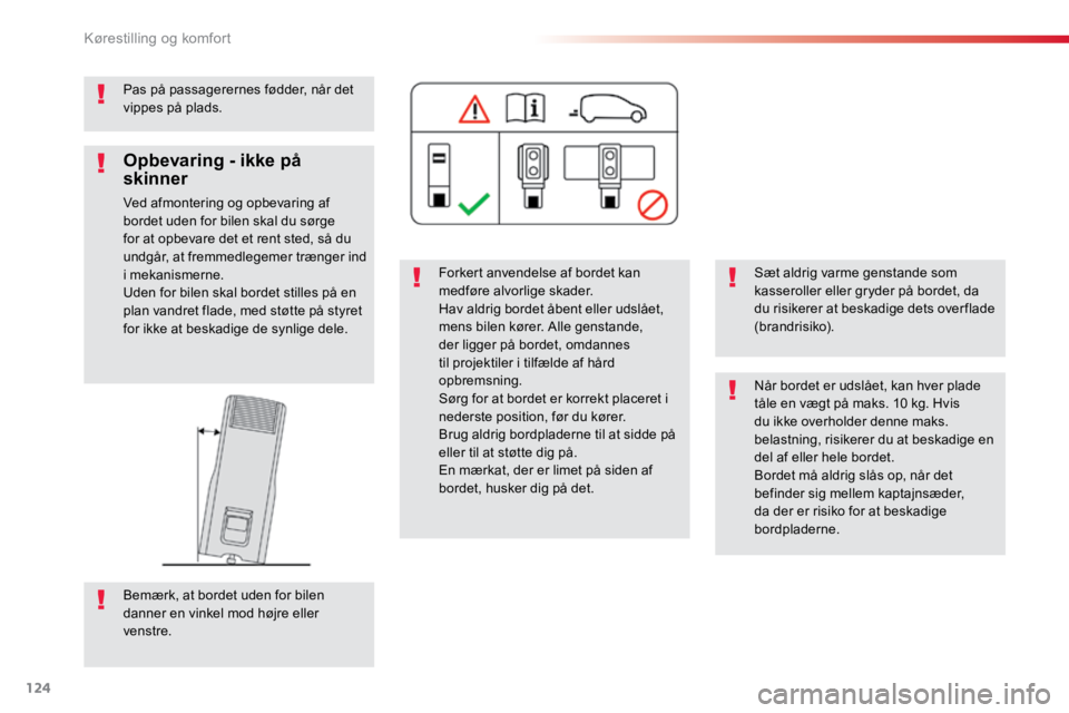 TOYOTA PROACE VERSO 2016 Brugsanvisning (in Danish) 124
ProaceVerso_da_Chap03_ergonomie-et-confort_ed01-2016
Pas på passagerernes fødder, når det
vippes på plads.Forkert anvendelse af bordet kan
medføre alvorlige skader.
Hav aldrig bordet åbent TOYOTA PROACE VERSO 2016 Brugsanvisning (in Danish) 124
ProaceVerso_da_Chap03_ergonomie-et-confort_ed01-2016
Pas på passagerernes fødder, når det
vippes på plads.Forkert anvendelse af bordet kan
medføre alvorlige skader.
Hav aldrig bordet åbent
