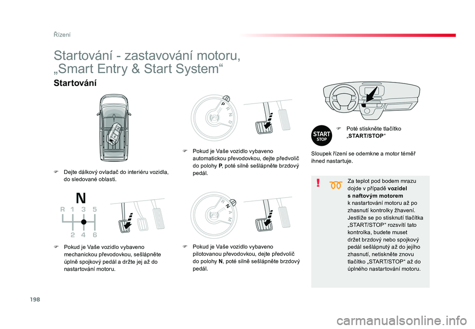 TOYOTA PROACE VERSO 2017 Návod na použití (in Czech) 198
Řízení
Spacetourer-VP_cs_Chap06_conduite_ed01-2016
Za teplot pod bodem mrazu
dojde v případě vozidel
s naftovým motorem
k nastartování motoru až po
zhasnutí kontrolky žhavení.
TOYOTA PROACE VERSO 2017 Návod na použití (in Czech) 198
Řízení
Spacetourer-VP_cs_Chap06_conduite_ed01-2016
Za teplot pod bodem mrazu
dojde v případě vozidel
s naftovým motorem
k nastartování motoru až po
zhasnutí kontrolky žhavení.