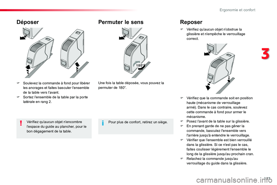 TOYOTA PROACE VERSO 2016 Manuel du propriétaire (in French) 123
F Soulevez la commande à fond pour libérer les ancrages et faites basculer l’ensemble de la table vers l’avant.F Sortez l’ensemble de la table par la porte latérale en rang 2.
DéposerPer TOYOTA PROACE VERSO 2016 Manuel du propriétaire (in French) 123
F Soulevez la commande à fond pour libérer les ancrages et faites basculer l’ensemble de la table vers l’avant.F Sortez l’ensemble de la table par la porte latérale en rang 2.
DéposerPer