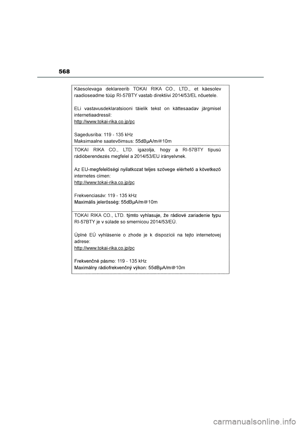 TOYOTA RAV4 2023  Manual del propietario (in Spanish) 568 