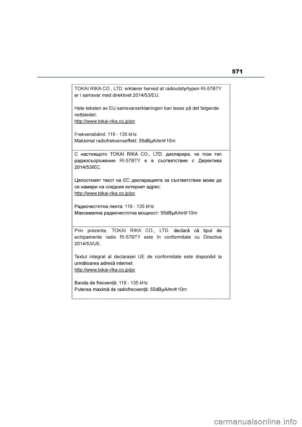 TOYOTA RAV4 2023  Manual del propietario (in Spanish) 571 