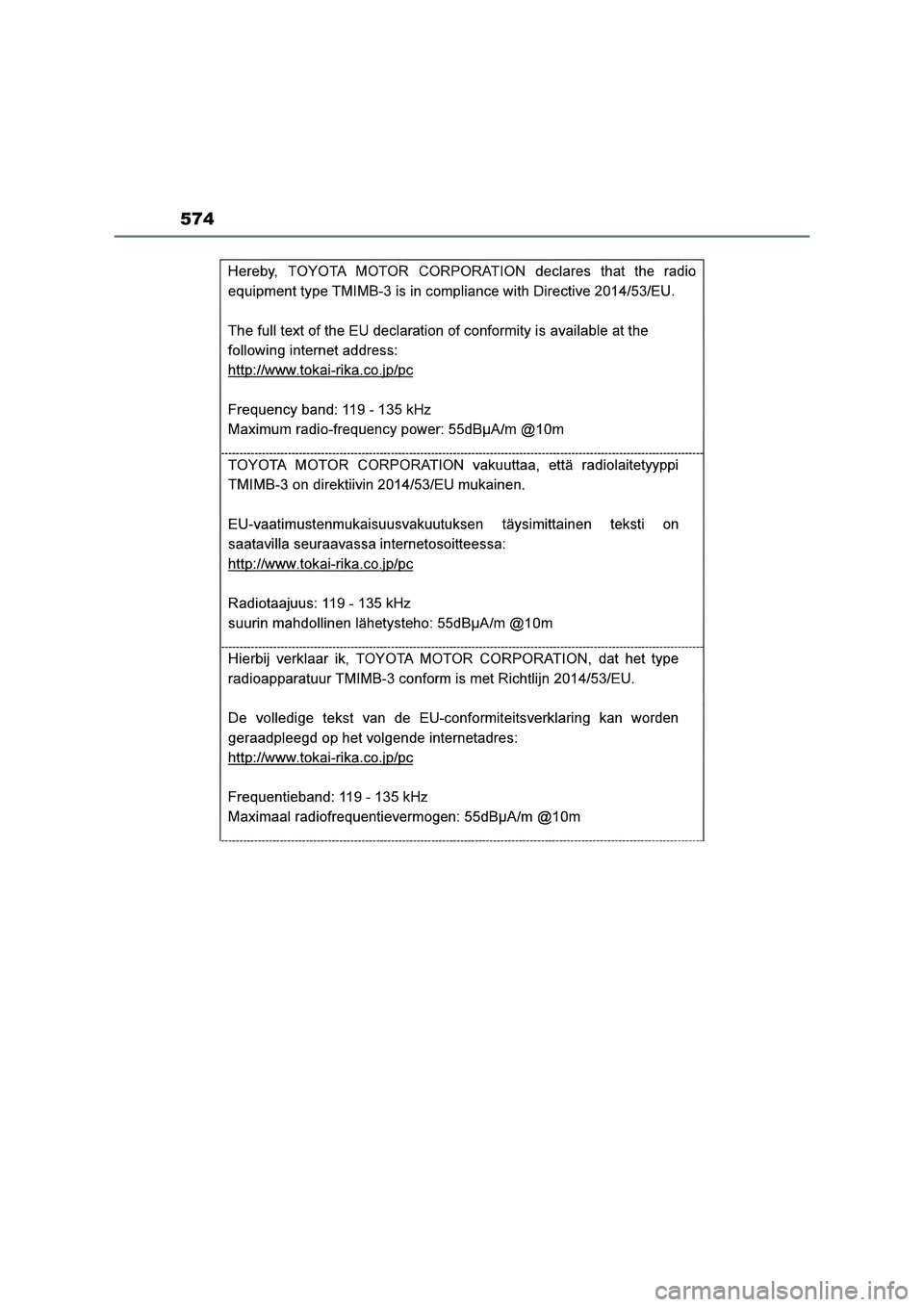 TOYOTA RAV4 2023  Manual del propietario (in Spanish) 574 