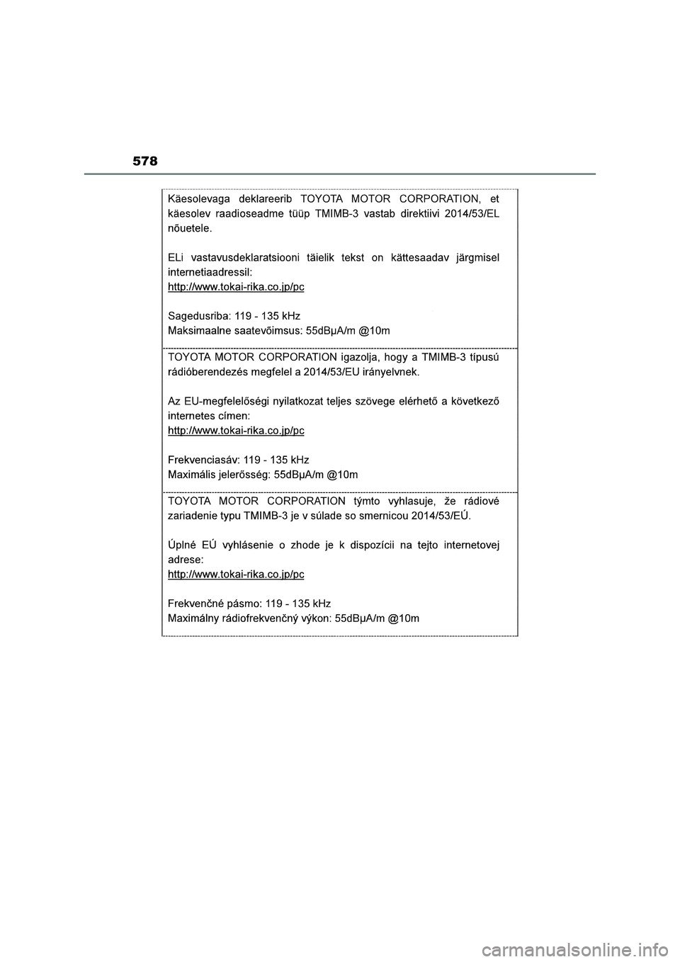 TOYOTA RAV4 2023 Manual del propietario (in Spanish) 578 TOYOTA RAV4 2023 Manual del propietario (in Spanish) 578
