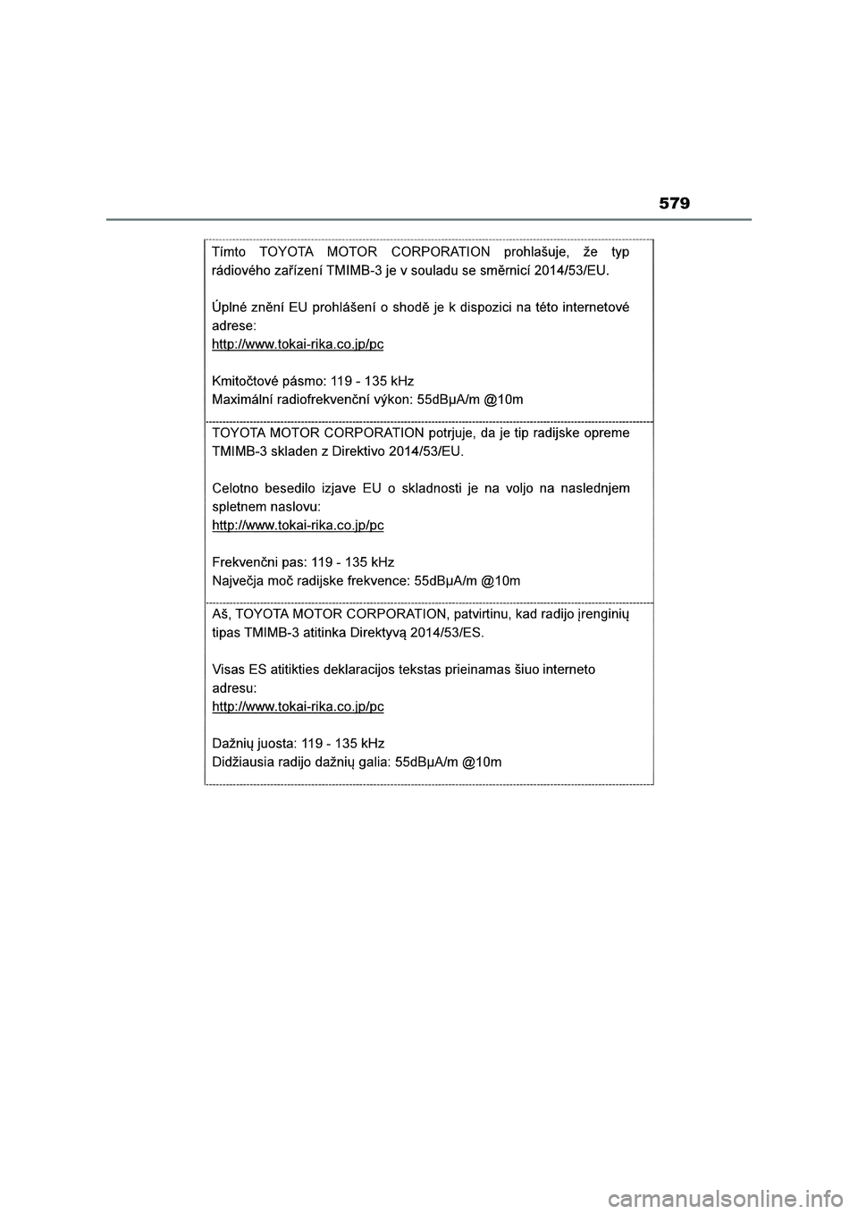 TOYOTA RAV4 2023 Manual del propietario (in Spanish) 579 TOYOTA RAV4 2023 Manual del propietario (in Spanish) 579