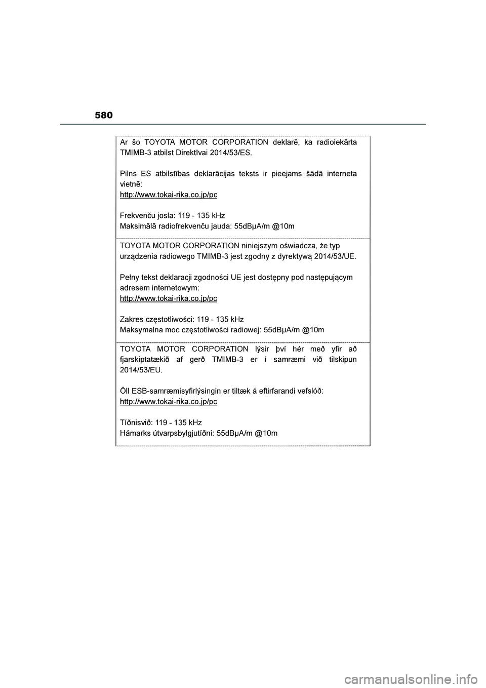 TOYOTA RAV4 2023 Manual del propietario (in Spanish) 580 TOYOTA RAV4 2023 Manual del propietario (in Spanish) 580