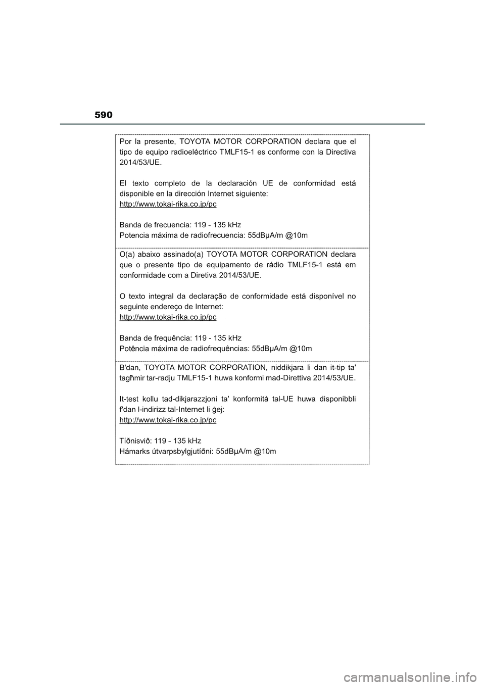 TOYOTA RAV4 2023 Manual del propietario (in Spanish) 590 TOYOTA RAV4 2023 Manual del propietario (in Spanish) 590