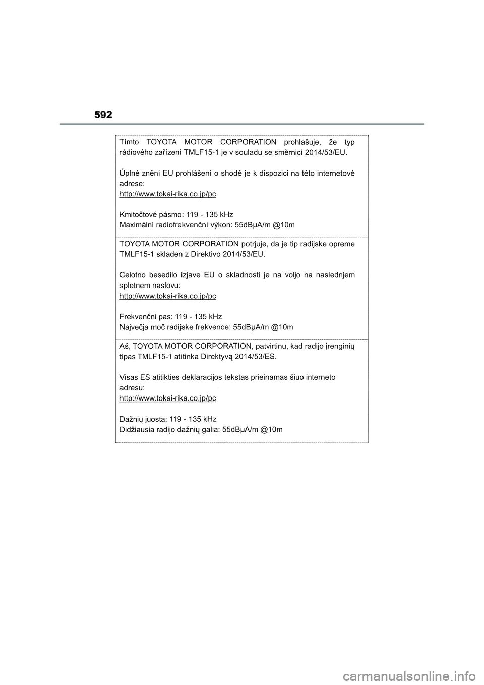 TOYOTA RAV4 2023 Manual del propietario (in Spanish) 592 TOYOTA RAV4 2023 Manual del propietario (in Spanish) 592