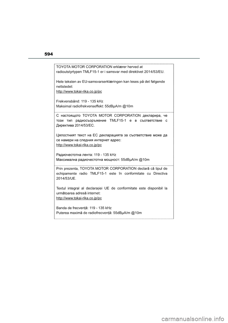 TOYOTA RAV4 2023 Manual del propietario (in Spanish) 594 TOYOTA RAV4 2023 Manual del propietario (in Spanish) 594