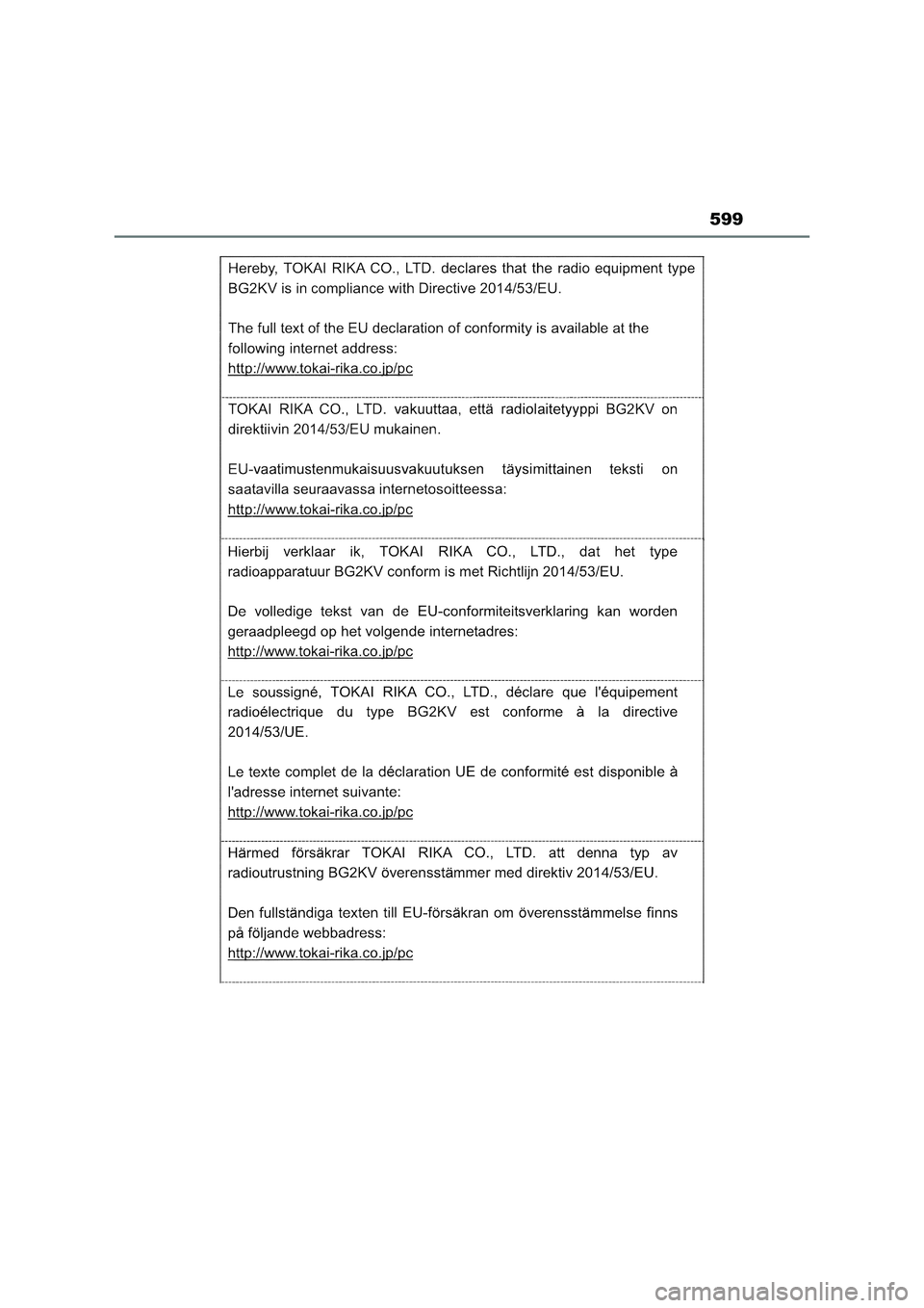 TOYOTA RAV4 2023  Manual del propietario (in Spanish) 599 