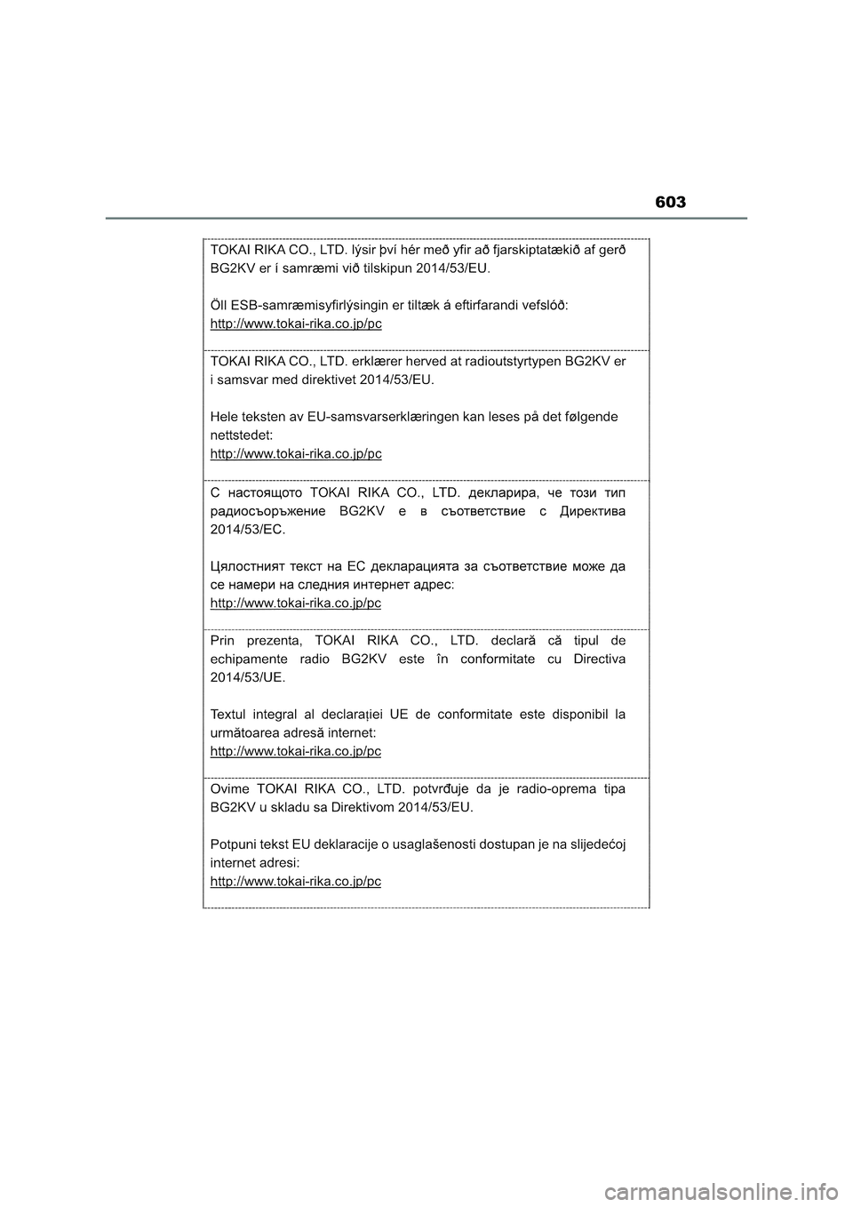TOYOTA RAV4 2023  Manual del propietario (in Spanish) 603 