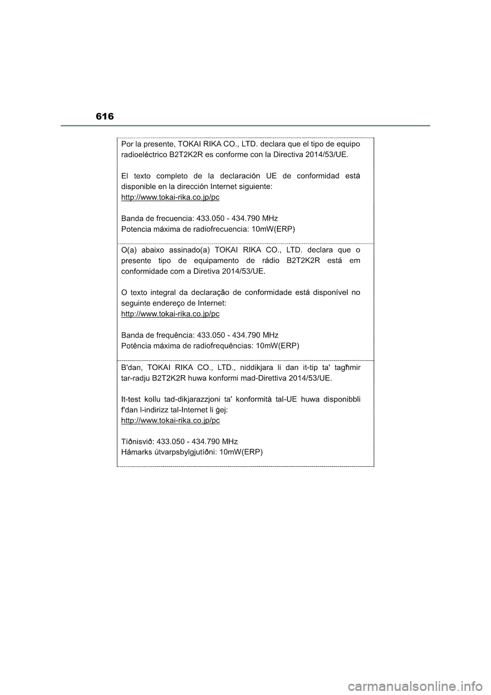 TOYOTA RAV4 2023 Manual del propietario (in Spanish) 616 TOYOTA RAV4 2023 Manual del propietario (in Spanish) 616