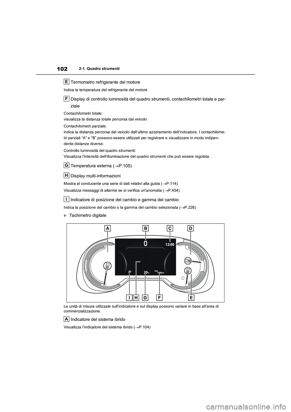 TOYOTA RAV4 2023 Manuale duso (in Italian) 1022-1. Quadro strumenti
Termometro refrigerante del motore
Indica la temperatura del refrigerante del motore
Display di controllo luminosità del quadro strumenti, contachilometri totale e par-
ziale TOYOTA RAV4 2023 Manuale duso (in Italian) 1022-1. Quadro strumenti
Termometro refrigerante del motore
Indica la temperatura del refrigerante del motore
Display di controllo luminosità del quadro strumenti, contachilometri totale e par-
ziale