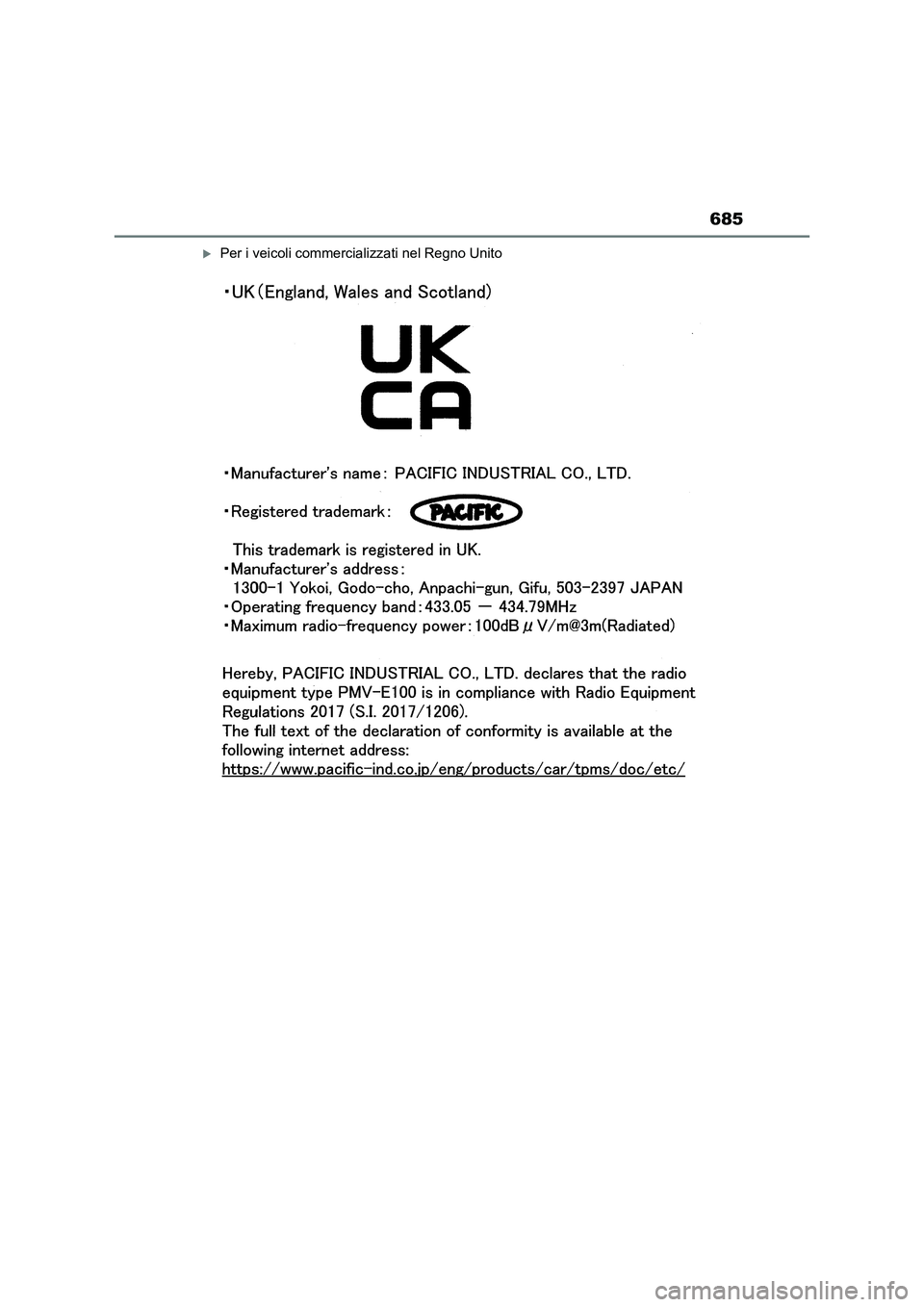 TOYOTA RAV4 2023 Manuale duso (in Italian) 685
Per i veicoli commercializzati nel Regno Unito TOYOTA RAV4 2023 Manuale duso (in Italian) 685
Per i veicoli commercializzati nel Regno Unito